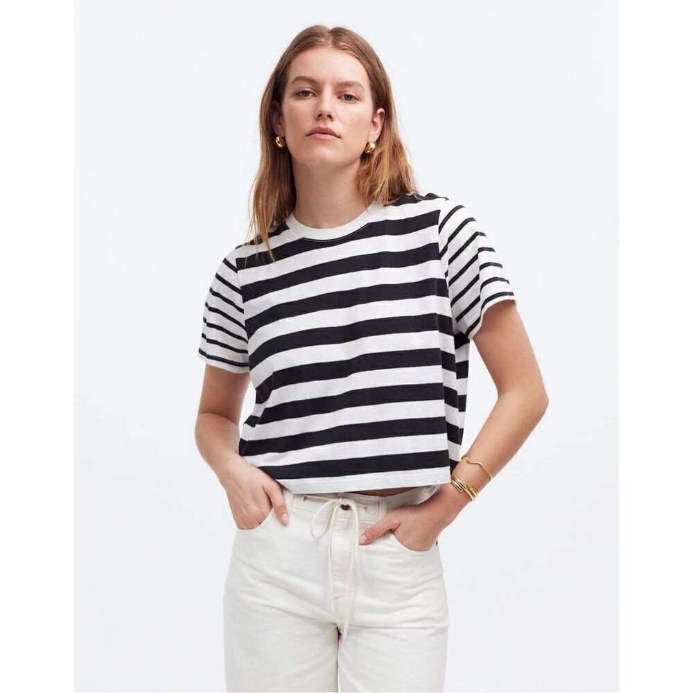 $45 Madewell boxy striped Tee size XS m2